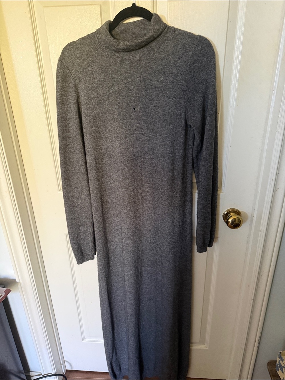 Gray Turtleneck Maxi Dress - Cozy Long Sleeve Knit